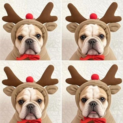 Fleece Lined Warm Dog Hoodie Sweatshirt Pet Winter Coat, Reindeer Shaped M - Image 2