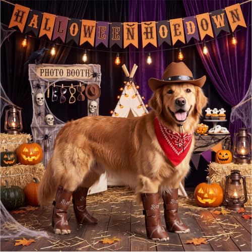 Huhumy 6 Pcs Dog Cowboy Costume Set for Large Dogs - Image 5