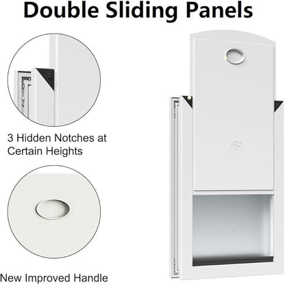 Rescumascer Aluminum XL Dog Door for Door, Extra Large Dog Door with Two Sliding Lock Panels, Pet Door for Dogs up to 220lbs