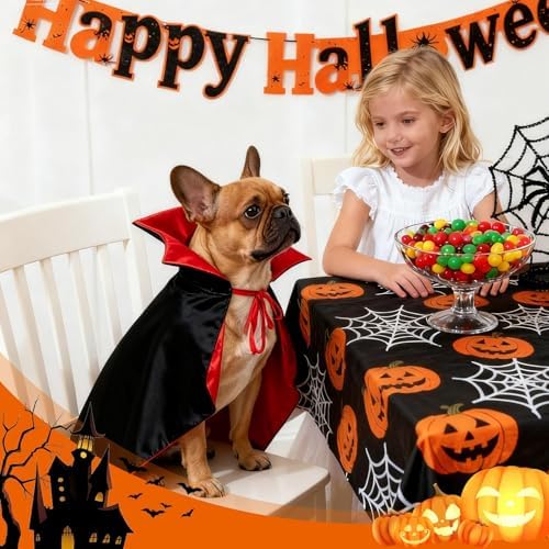 OLANRUN Dog Costumes - Dog Halloween Costumes Vampire Cloak, Wizard Outfit, Witch Cosplay Apparel Cape - Funny Party Dress Up Halloween Pet Costume for Medium Dogs (Black Red) - Image 5