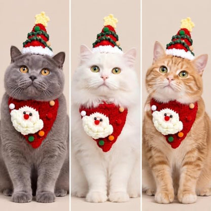 Dog Christmas Costume,Handmade Dog Outfits, Christmas Tree Pet Hat & Cute Santa Cat Costume – Gifts for Cats and Small Sized Dogs, Party & Photos, Outgoing - Image 4