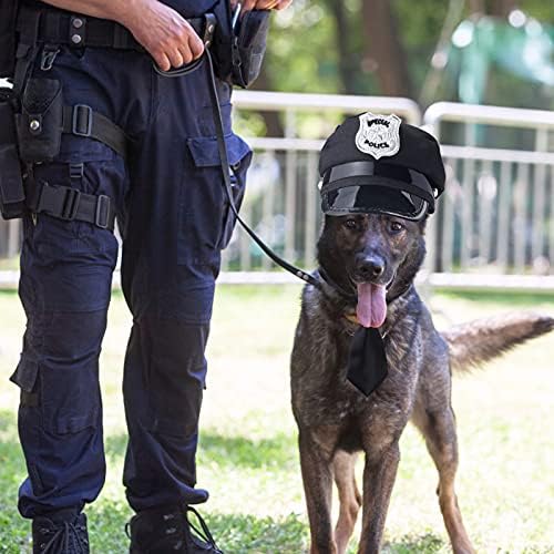 Yewong 2-Piece Pet Police Costume Accessory Set - Dog & Cat Police Hat with Necktie & Dress Up Kit for Halloween & Christmas Cosplay - Image 3