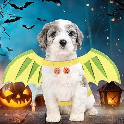 Coppthinktu Dog Dragon Wings, Dog Halloween Costumes, Small, Medium, Large, Yellow Felt Cloth Wings, Christmas, Halloween Theme Clothes Outfit Christmas Party Special Events Photo Props - Image 6