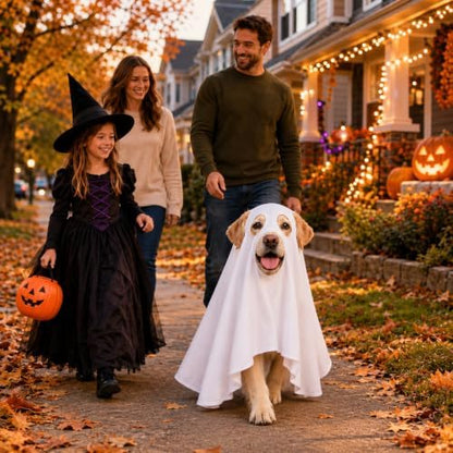 Halloween Ghost Dog Costume Glow Eyes Breathable Outfit for Large Dogs - Image 7