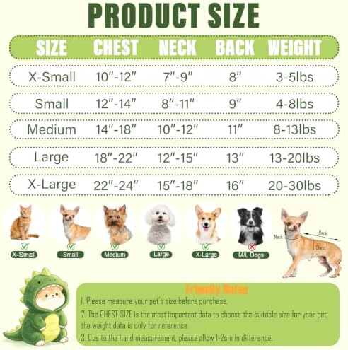 Dog Halloween Costumes Dog Dinosaur Costume Hoodie Pajamas for Dogs - Image 3