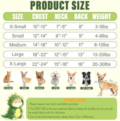 Dog Halloween Costumes Dog Dinosaur Costume Hoodie Pajamas for Dogs - Image 3