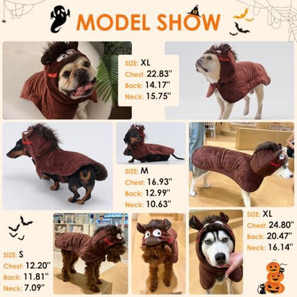 Funny Hoodied Dog Coat for Cold Weather, Horse Costume Cosplay for Hallowen - Image 6