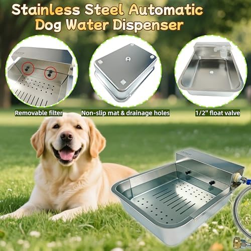Stainless Steel Automatic Pet Water Bowl with Removable Filter