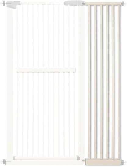 Lumizone Extra Tall Cat Gate Extension Kit 61.02" High Pressure Mounted 12.6" Extra Wide 1.37" Gap No Drilling Tall Pet Gate for Dogs (Cream, 61.02" H x 12.60" W, Extension)
