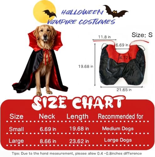 Dog Vampire Costume Cat Halloween Costumes Dog Vampire Cape Cat Cloak S - Image 6