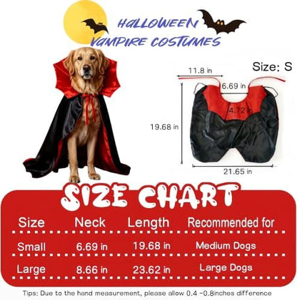 Dog Vampire Costume Cat Halloween Costumes Dog Vampire Cape Cat Cloak S - Image 6