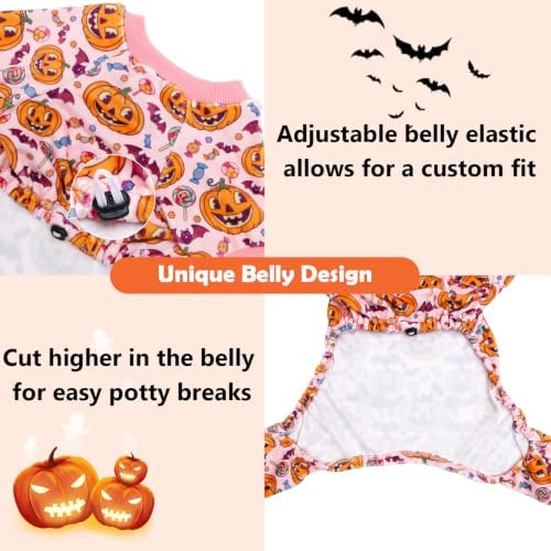 CuteBone Small Dogs Outfit Soft Puppy Onesies Pjs Halloween Dog Pajamas Pet Coat Cat Apparel Comfy Doggie Jumpsuit Bodysuit for All Seasons P351L - Image 4