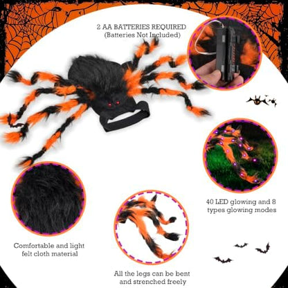 Halloween Spider Costume for Small Dog - Glowing Funny Cats Pet Costumes - Image 4