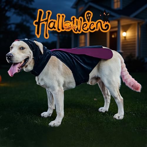 Dog Halloween Vampire Devil Cloak Cape, Red Black Classic Pet Costume for Small Medium Large Dogs, Holiday Cosplay Special Events (Mosquito-Purple, B4) - Image 3