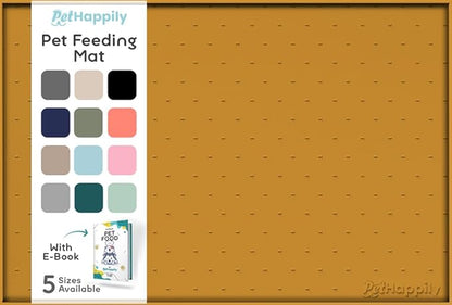 Dog Food Mat - 24x15 Raised Edges Dogs Mat for Food and Water Prevent Spill, Waterproof Cat Food Mats Protect Floors, Easy Clean Dog Bowl Mats for Food and Water, Silicone Pet Feeding Placemats