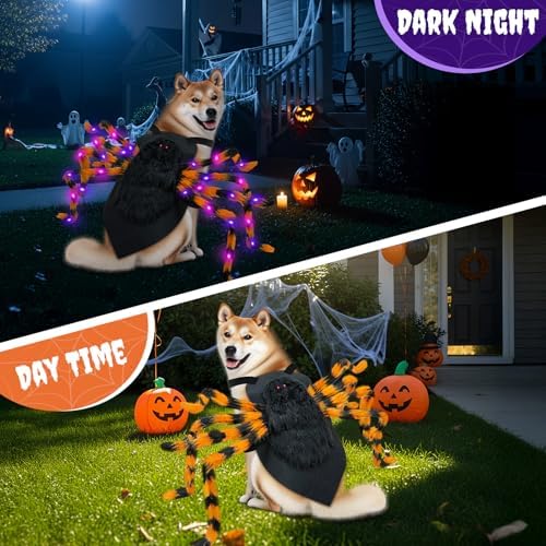 OurWarm Large Dog Halloween Costumes, 64 LED Spider Costume for XL Dogs - Image 3