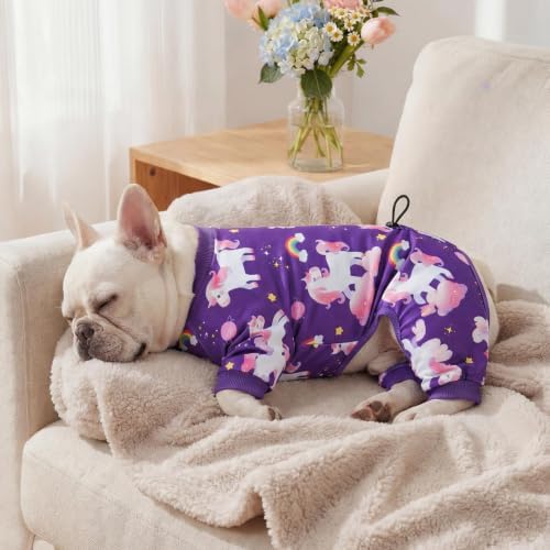 XPUDAC 4 Pack Large Dog Pajamas, Dog Onesie with Drawstring Adjustable, Soft Stretchy Pet Outfit Lightweight Shed Defender Dog Suit for Large Breeds Doggie Pjs Girl, 3XL - Image 3