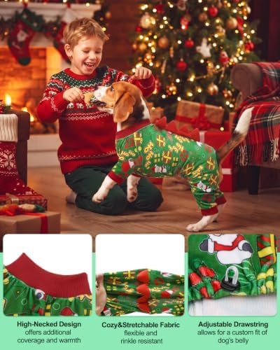 CuteBone Dinosaur Costume Halloween Christmas Dog Pajamas, Stretchy Spandex Crystal Velvet Sleepwear Coat for Small Dogs, Soft & Warm Pet Outfit Clothes for Cold Weather, Cozy Pullover Design COSP28S - Image 3