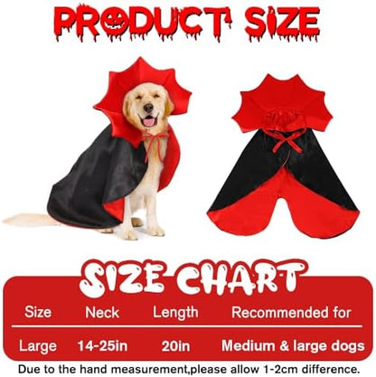Halloween Dog Cat Costume Vampire Devil Cape for M or L Adjustable Cloak - Image 2
