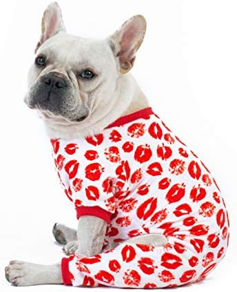 CuteBone Dog Pajamas Valentines Costumes Fleece Pet Clothes Puppy Onesie Winter Holiday Cute Cat Jammies Keep Your Pet Warm in The Cold Weather P116S - Image 2