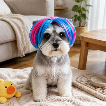 4 Pack Funny Cat and Dog Wigs for Small Medium Large Dogs, Adjustable Pet Cosplay Costume for Halloween, Christmas and Parties - Image 5