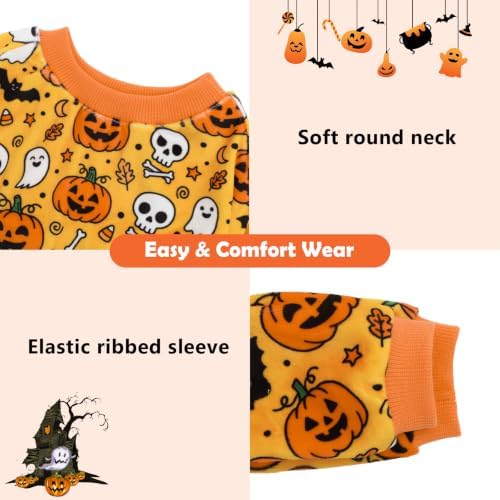 CuteBone Small Dogs Outfit Soft Puppy Onesies Pjs Halloween Dog Pajamas Pet Coat Cat Apparel Comfy Doggie Jumpsuit Bodysuit for All Seasons P347L - Image 3