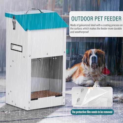 15lbs Automatic Dog Feeder Outdoor Dog Food Dispenser