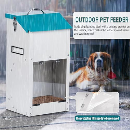 15lbs Automatic Dog Feeder Outdoor Dog Food Dispenser