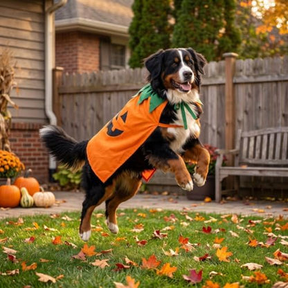 Halloween PumpkinDog Cape Halloween Dog Outfit for Medium Large Dog(XL) - Image 3