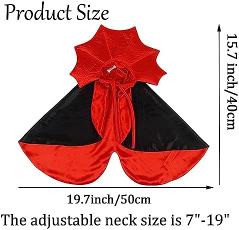 FOIMAS Dog Cat Halloween Costume,Vampire Devil Cape Cloak Pet Costume for Cats Dogs Halloween Costume Party Supply - Image 2