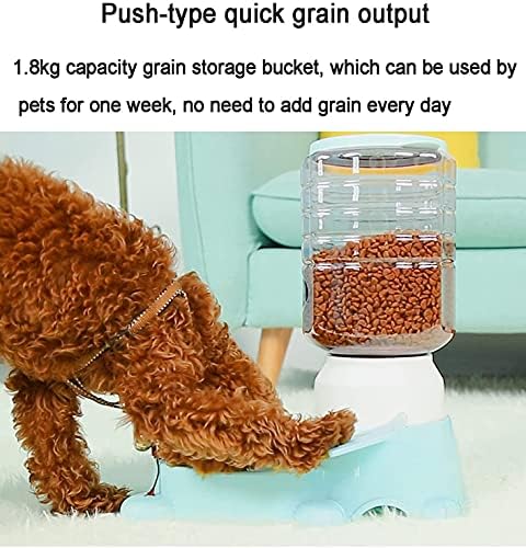 Automatic pet Feeder Push Feeder for Cats and Dogs 1.8L (Apricot)