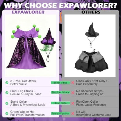 EXPAWLORER Halloween Witch Costume for Cat & Small Medium Dog - Image 6