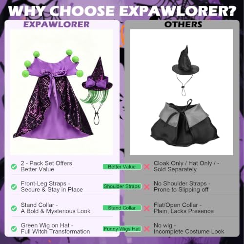 EXPAWLORER Halloween Witch Costume for Cat & Small Medium Dog - Image 6