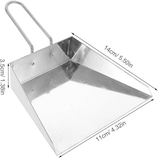 Amosfun Stainless Steel Handheld Dustpan Heavy Duty Mini Dust Pan for Kitchen Table Pet Waste Outdoor Cleanup Tool 5.5X4.3 Inches