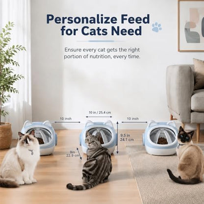 RFID Smart Pet Feeder with Dual Collar Tags – Automatic Food Bowl with Scheduled Feeding Times, LCD Display, Voice Recorder, Supports Wet & Dry Food for Multi-Pet Households