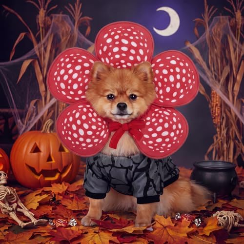 Huhumy 2 Pcs Halloween Carnivorous Flower Pet Costumes, L - Image 3