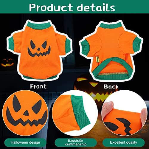 Weewooday 5 Pcs Halloween Dog Shirts Pet Costume Printed,Scary Pattern,M - Image 3