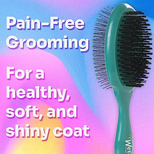 Wet Brush Ultimate Dual-Sided Detangling Brush - Ultra Soft IntelliFlex Bristles, Removes Loose Hair & Dirt for Dogs, Cats, Rabbits - Teal - Image 3