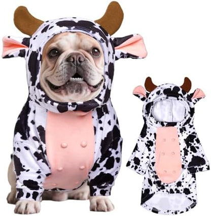 Pistha Dog Cow Costume Funny Pet Halloween Costumes for Halloween Dog Cat,S by Pistha