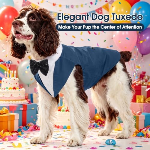 Kuoser Dog Tuxedo, Dog Suit and Bandana Set, Dogs Costume with D-Ring - Image 6