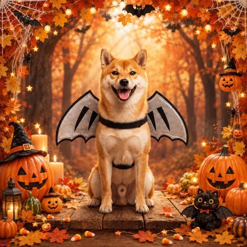 Dog Dragon Wings, Halloween Dragon Costume for Dog Cat, Silver, L - Image 6