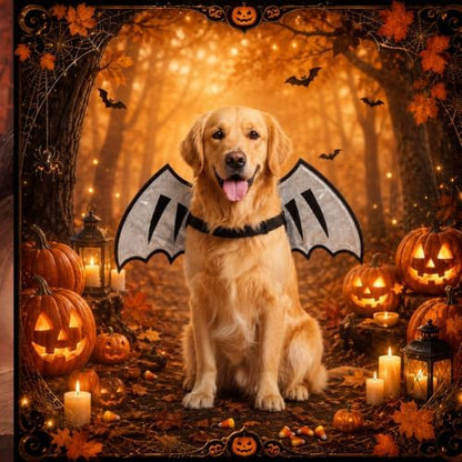Dog Dragon Wings, Halloween Dragon Costume for Dog Cat, Silver, XL - Image 4