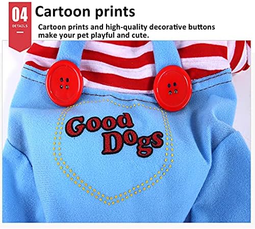 SEIS Pet Deadly Doll Costume and Wig, Halloween Dog Clothes, Cat Apparel, L - Image 5