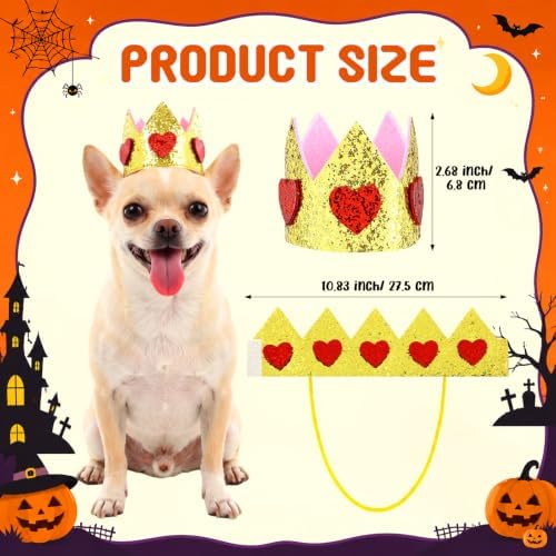 Hillban Halloween Dog King Costumes Heart Crown Queen Pet Cloak Set - Image 3