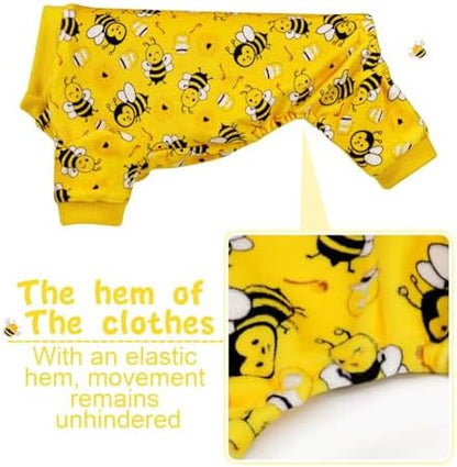 Paiaite Dog Pajamas Onesie: Comfortable Four-Legged Apparel for Small, Medium, & Large Dogs, Polyester Material for Comfort, Wrinkle Resistance, Moisture Wicking, Stretchiness Cute Bee Sky Blue L - Image 6