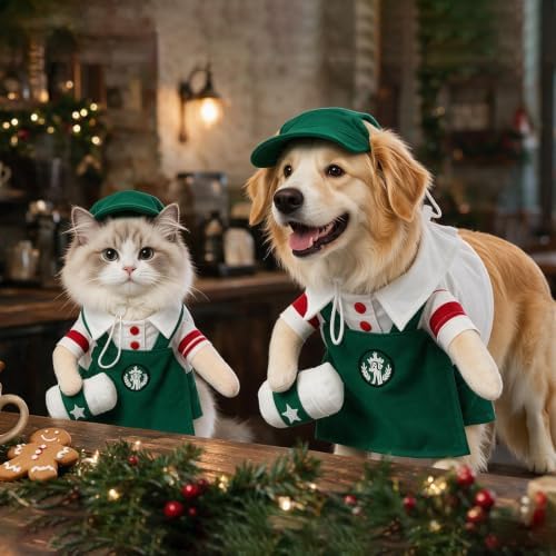 DELIFUR Cat Coffee Shop Costume for Halloween (Cafe Worker, X-Small) - Image 5