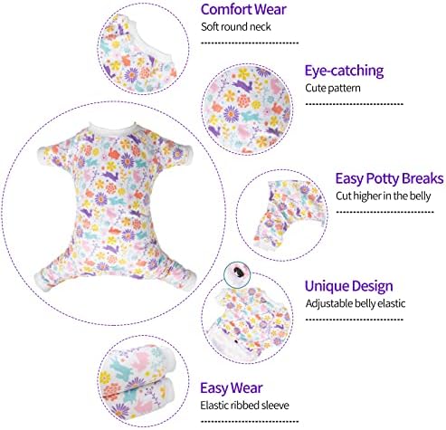 CuteBone Small Dogs Outfit Soft Puppy Onesies Pjs Dog Pajamas Pet Coat Cat Apparel Comfy Doggie Jumpsuit Bodysuit for All Seasons - Image 2