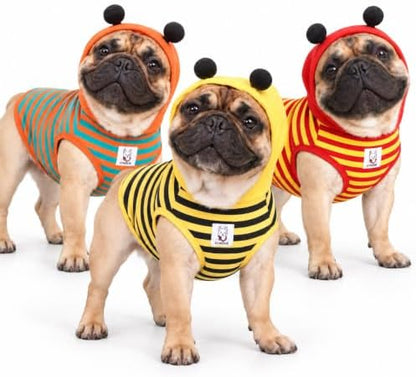 iChoue French Bulldog Halloween Costume Clothes Hoodies Outfit Bee Green, L - Image 4