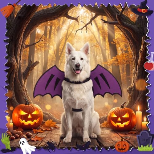 Dog Dragon Wings, Halloween Dragon Costume for Dog Cat, Purple, XL - Image 5