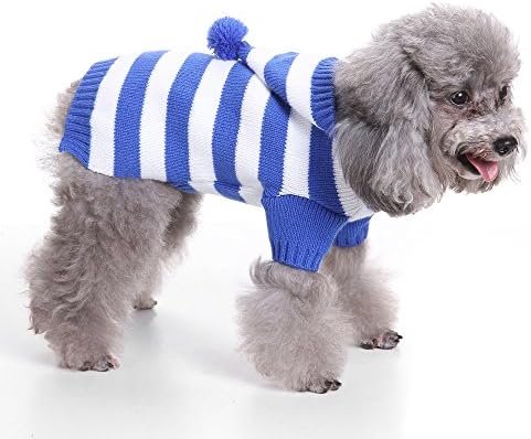 S-Lifeeling Red and White Striped Dog Sweater Holiday Halloween Christmas Pet Clothes Soft Comfortable Dog Clothes - Image 3